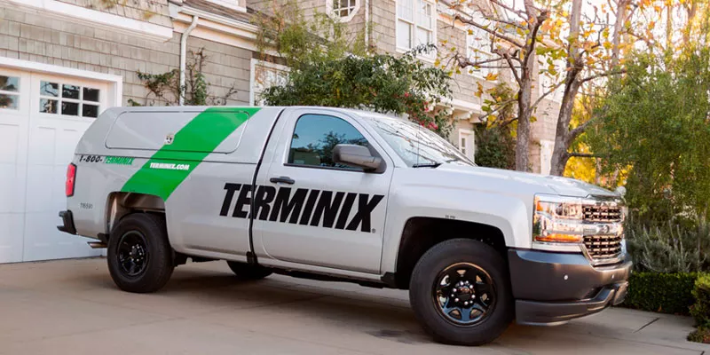 Terminix truck outside of a home