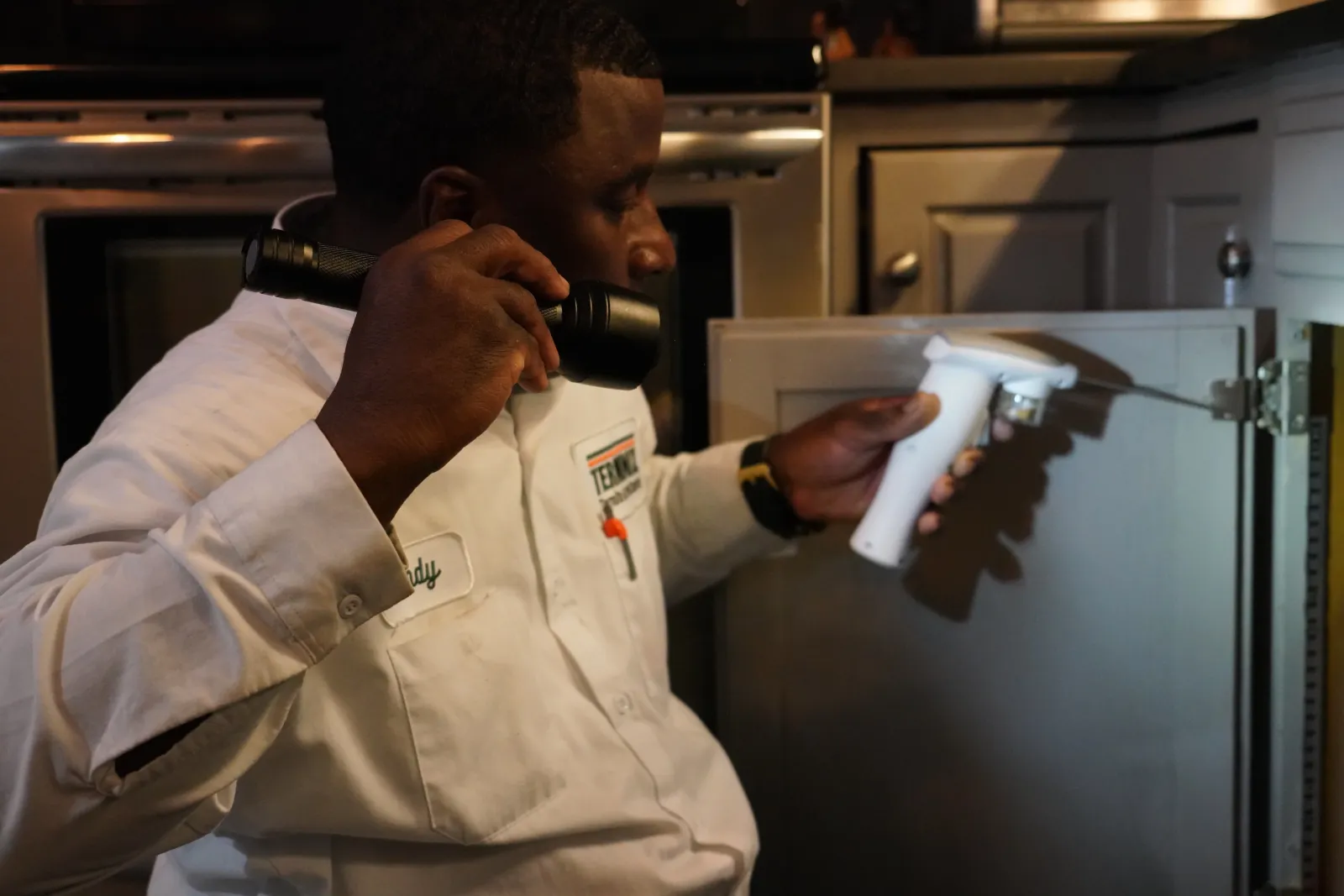 Technician working